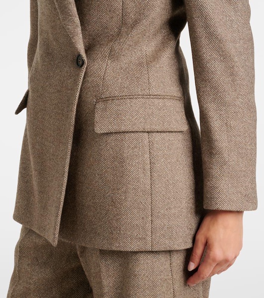 Herringbone wool-blend blazer