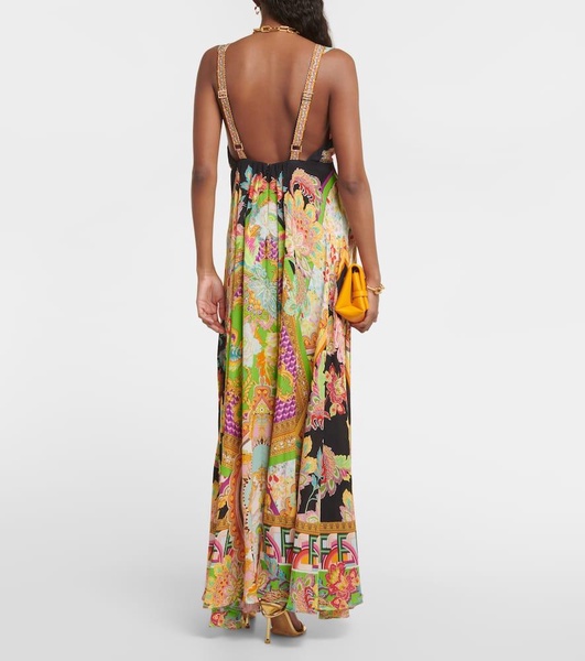 Printed silk maxi dress