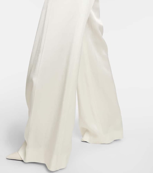 Wide-leg satin pants