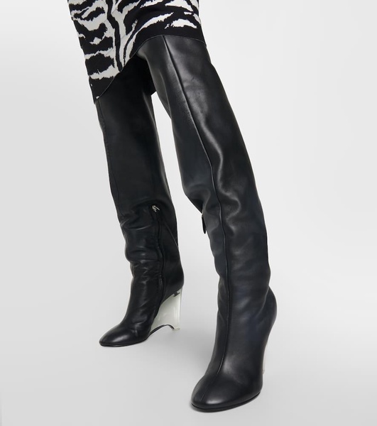 Leather knee-high boots