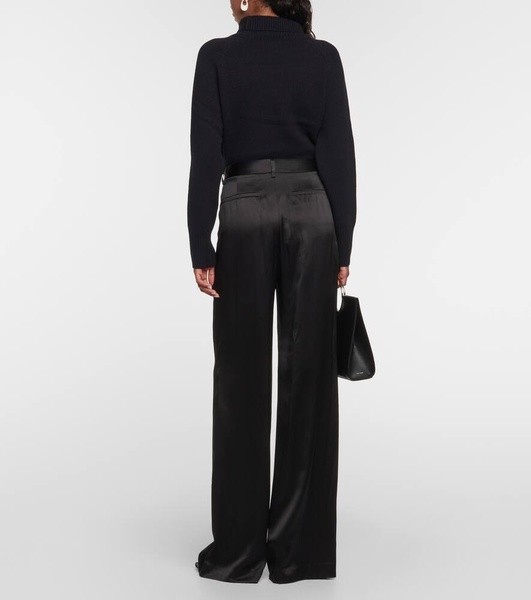 Flavie silk wide-leg pants