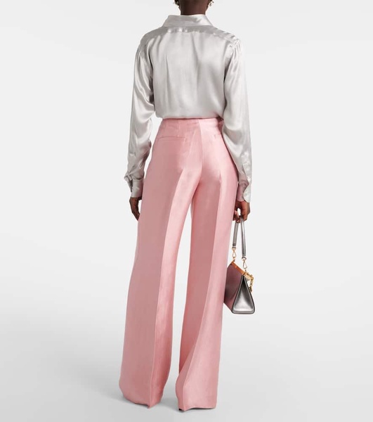 Slouchy Elegance satin wide-leg pants