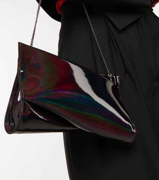 Loubitwist Small patent leather clutch