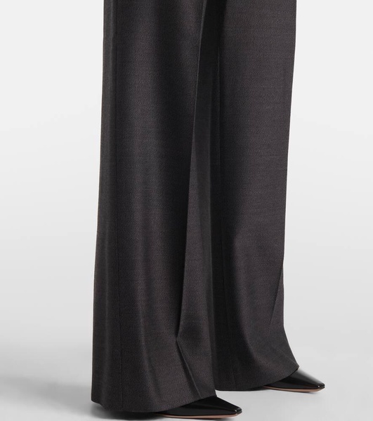 Paneled wool wide-leg pants