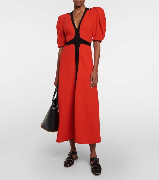 Luz wool crepe midi dress