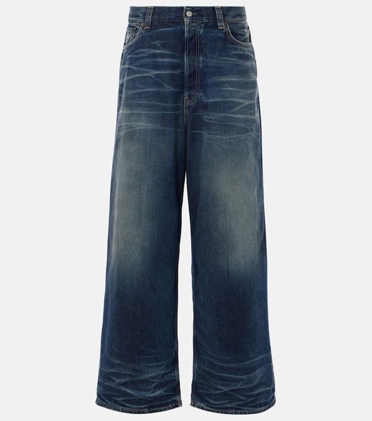 Mid-rise wide-leg jeans