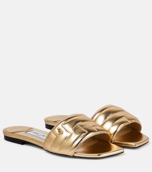 Themis metallic leather slides