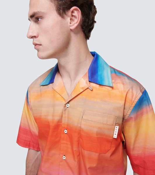 Printed cotton bowling shirt