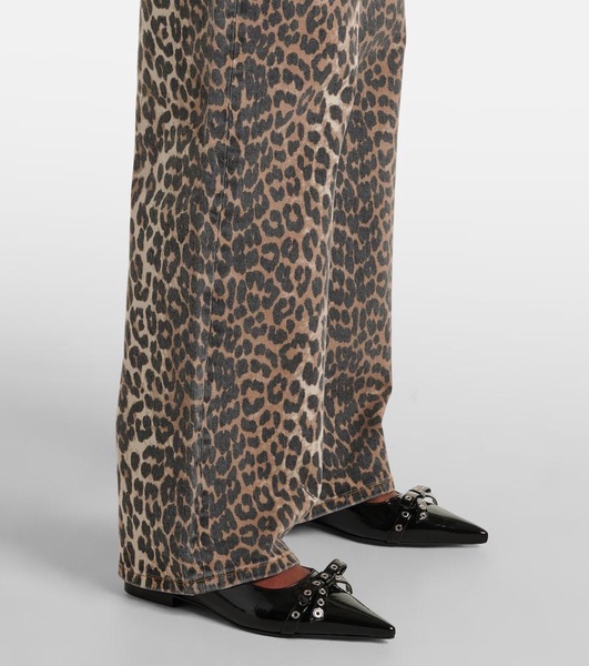 Izey leopard-print straight jeans