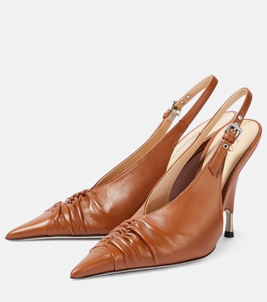 Leather slingback pumps