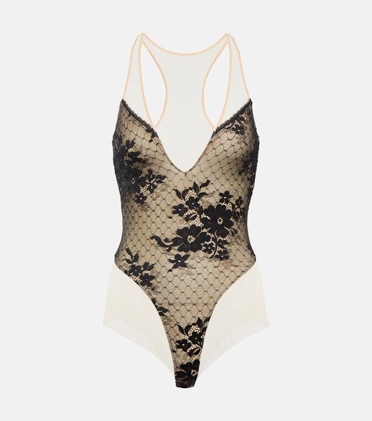 x N21 Monica lace-paneled bodysuit