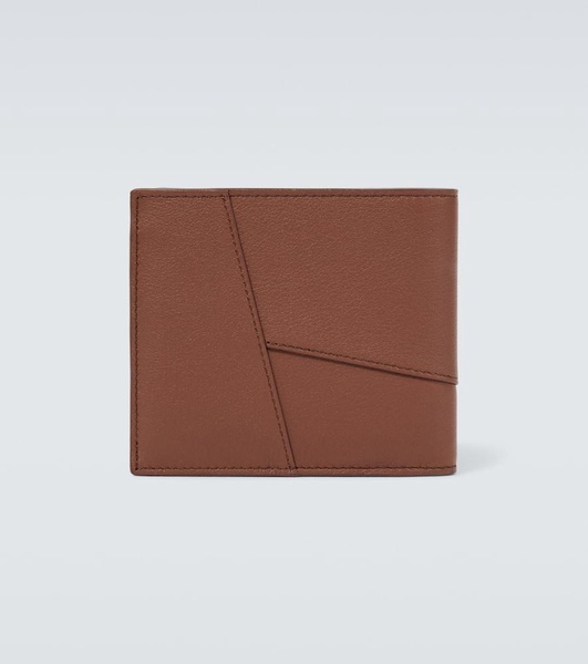 Puzzle leather bifold wallet