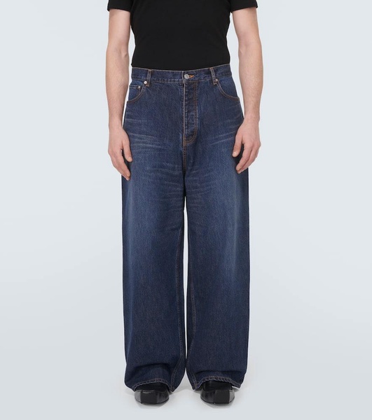 Mid-rise wide-leg jeans