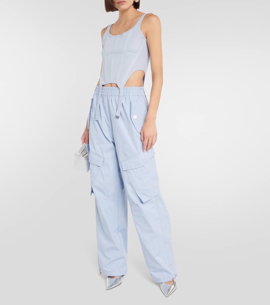 Low-rise wide-leg cargo pants