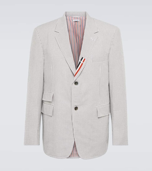 Tricolor pinstriped cotton blazer