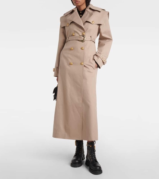 Cotton twill trench coat