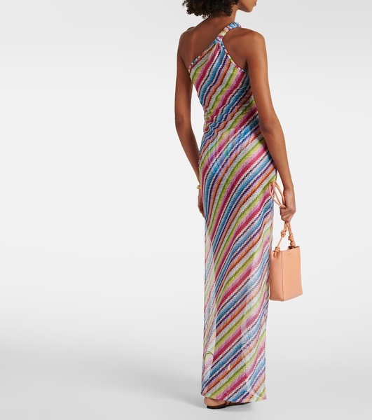 Zigzag one-shoulder beach dress