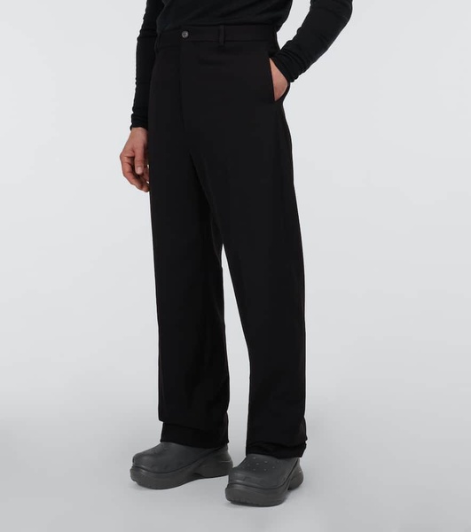 Wide-leg twill pants