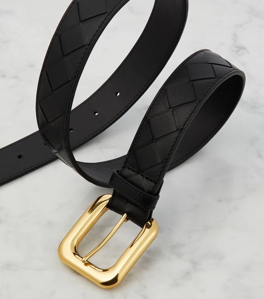 Intrecciato leather belt