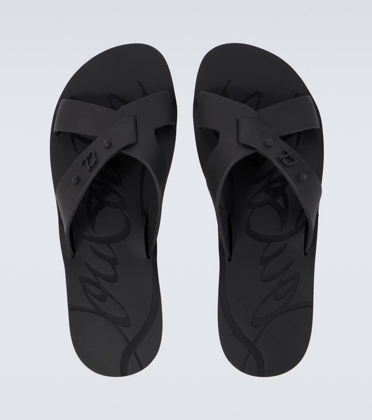 Loubi Cross rubber slides