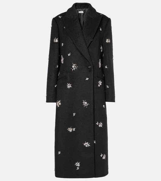 Gianni embellished wool-blend coat