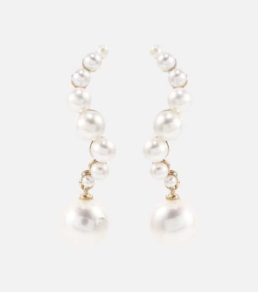 14kt gold drop earrings with pearls