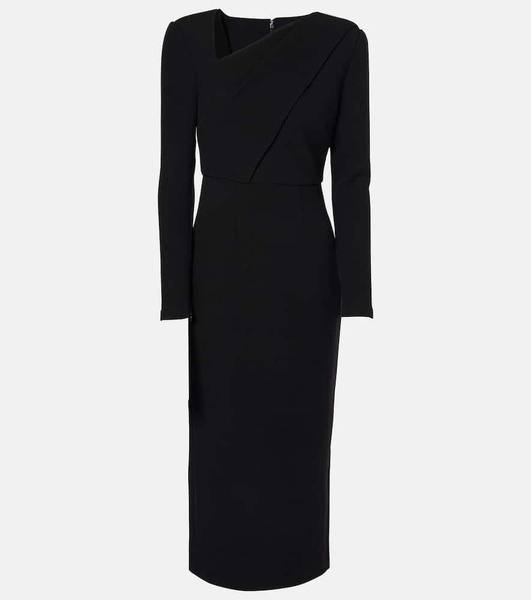 Wool crepe midi dress