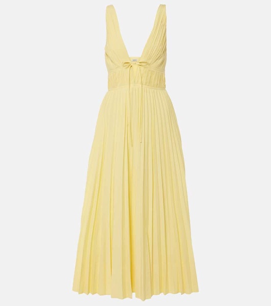 Stephanie pleated cotton-blend maxi dress