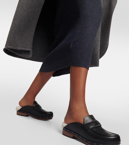 Ribbed-knit cashmere midi skirt