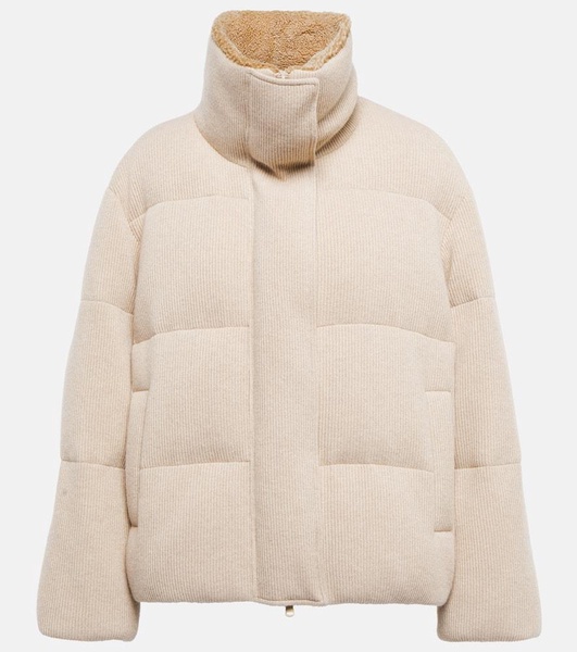 Cashmere corduroy down jacket