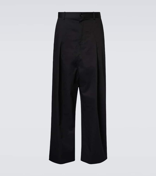 Low-rise cotton wide-leg pants