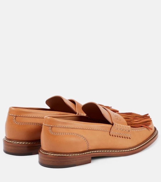 Fringed leather loafers