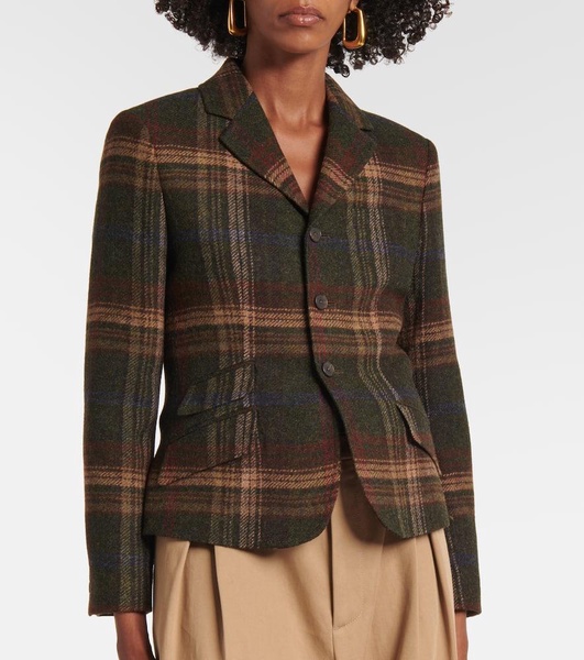 Plaid wool blazer