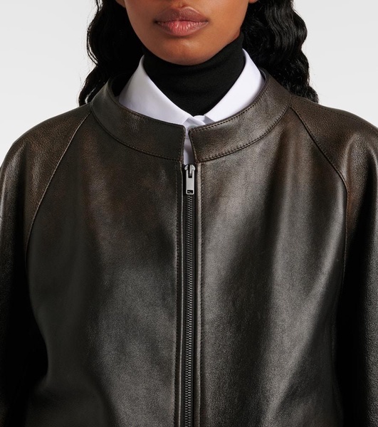 Kengia leather bomber jacket