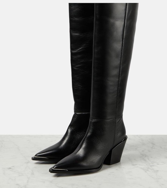 Strong Femininity leather over-the-knee boots