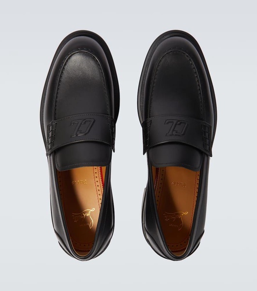 Monogram leather loafers