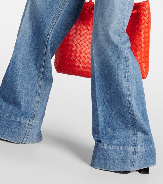 Mid-rise wide-leg jeans