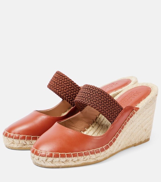 Siena 70 leather espadrille wedges