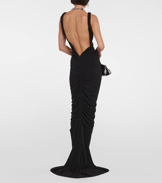 Ruched jersey gown