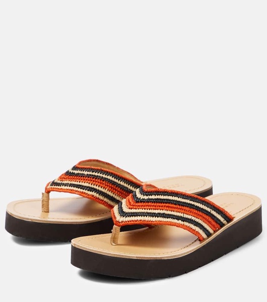 Clemence raffia thong sandals