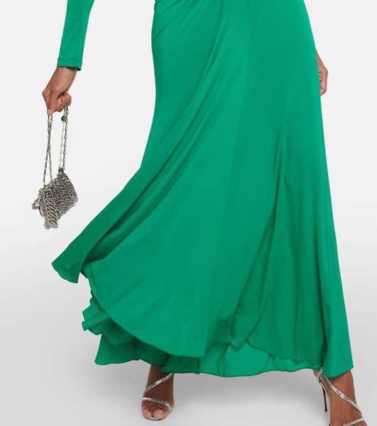 Chain-embellished jersey maxi dress