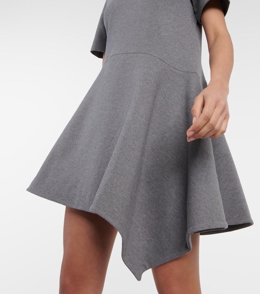 Asymmetric knitted minidress