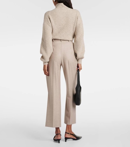 High-rise wool and cashmere suit pants