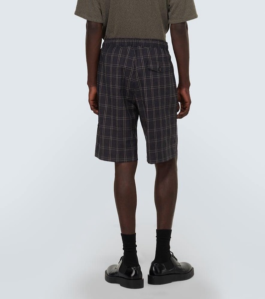 Drape checked technical shorts