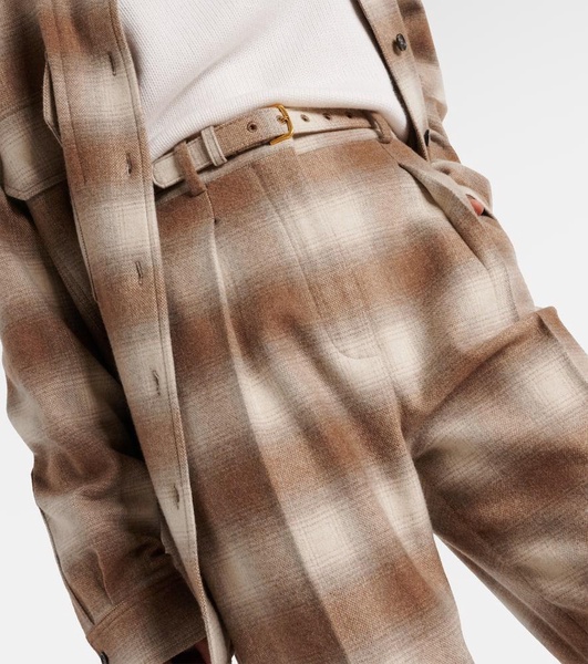 Edward checked flannel wide-leg pants