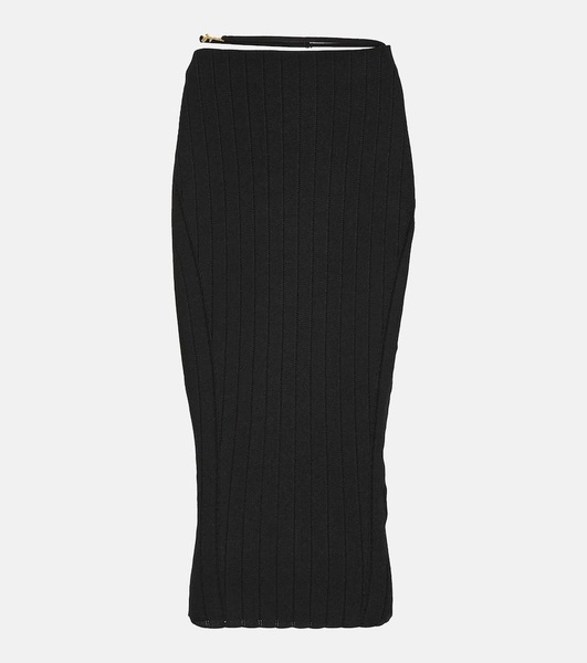 La Jupe Pralu ribbed-knit midi skirt