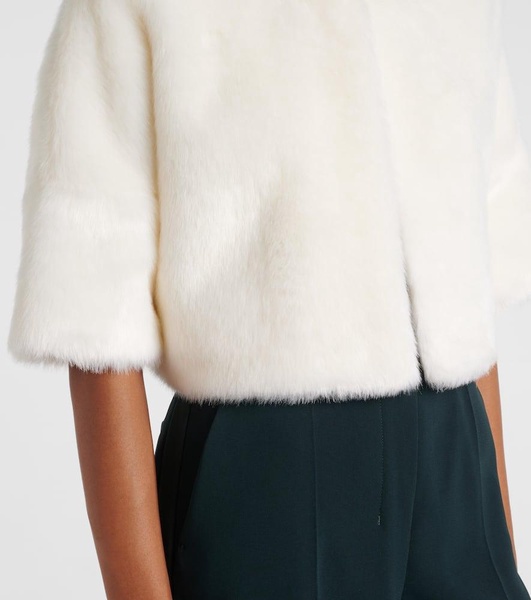 Bridal Globo cropped faux fur cape