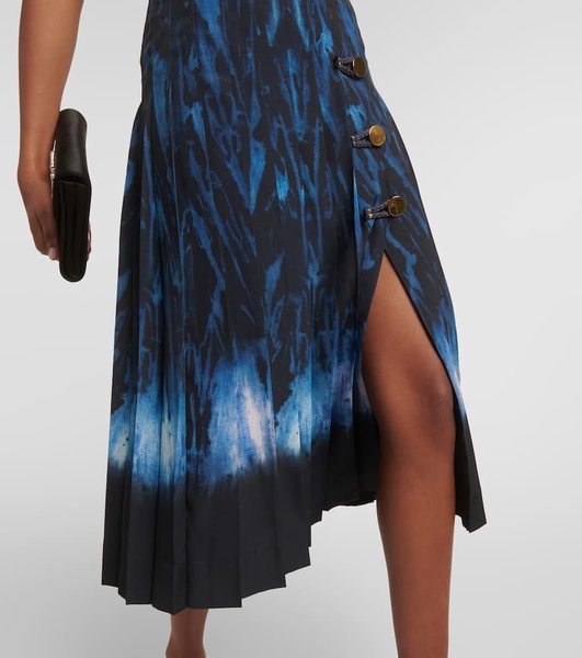 Myrtle printed pleated midi dress 