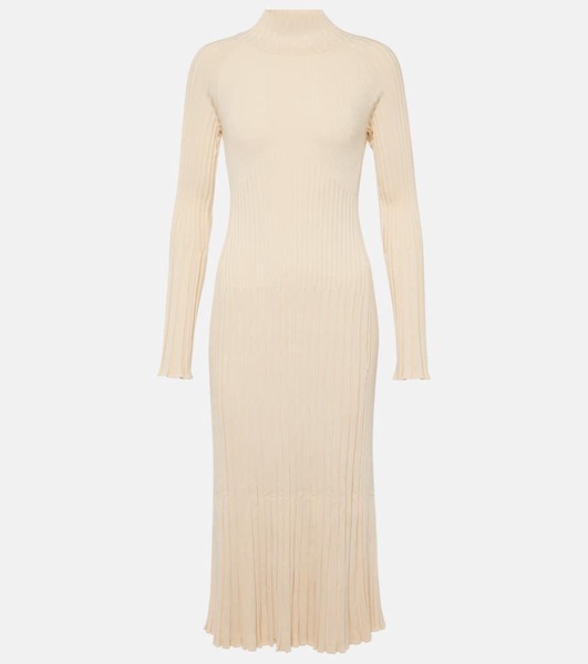 Carmen ribbed-knit high-neck midi dress