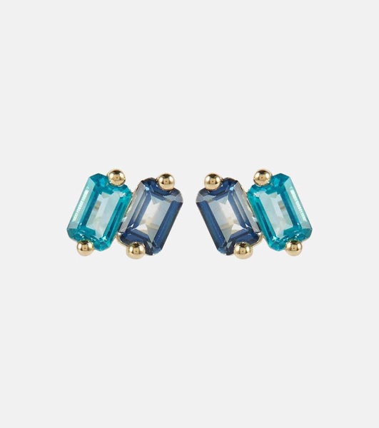 14kt gold earrings with topaz